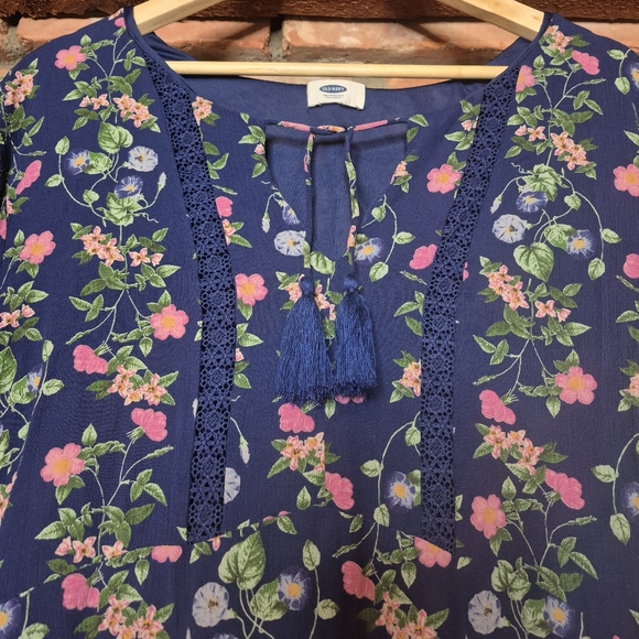 Old Navy Boho Floral Midi Dress – XXL – Lined – Tassel Detail – Side Zip - Picture 3 of 12